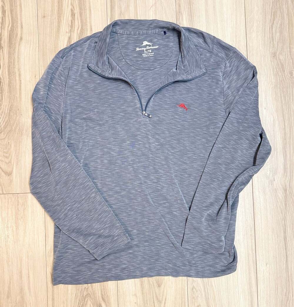 Tommy Bahama 1/4 Zip Pullover XL Gray